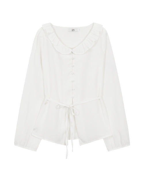LACE FRILL BLOUSE WHITE