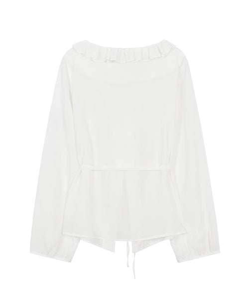 LACE FRILL BLOUSE WHITE