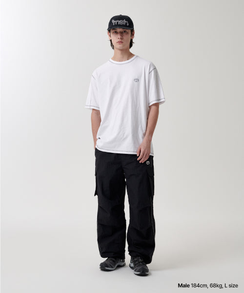 CURVED STITCH TEE - 2 COLORS