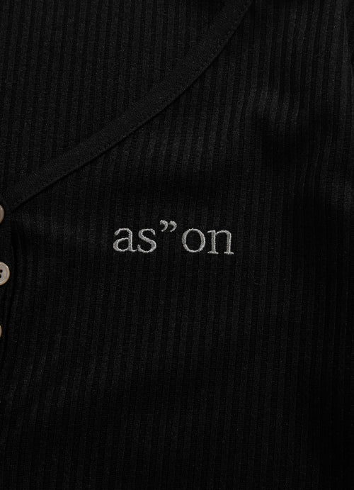 WISH RIBBED BUTTON TEE - 2 COLORS