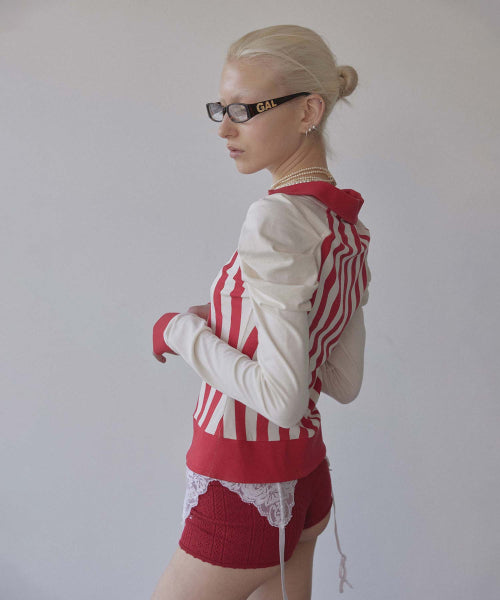 GOOD GIRL COLLAR TEE RED STRIPE - 2 COLORS AS SHOWN