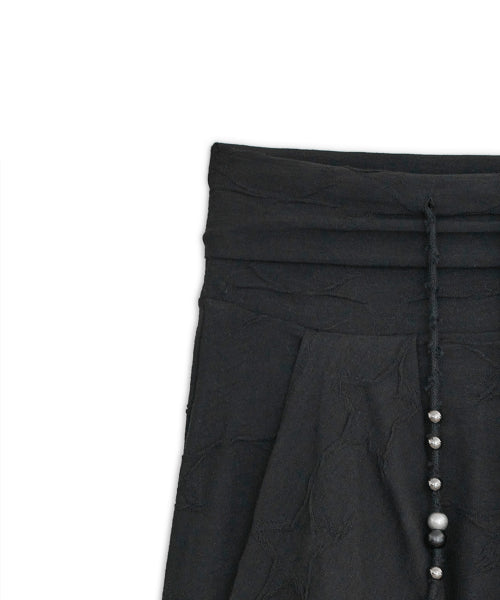 STAR FLARED MIDI SKIRT BLACK