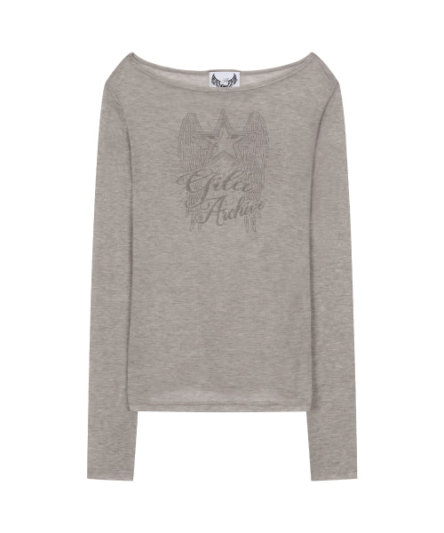 STAR WING SHEER LONG SLEEVE - 4 COLORS GREY