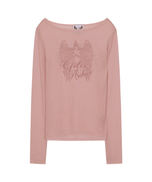 STAR WING SHEER LONG SLEEVE - 4 COLORS PINK