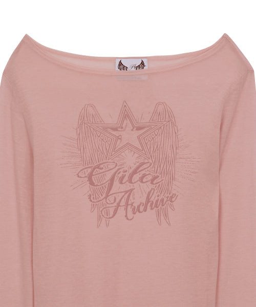 STAR WING SHEER LONG SLEEVE - 4 COLORS PINK