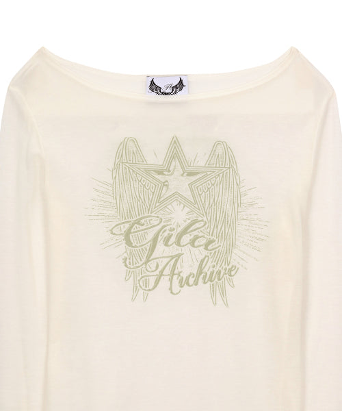 STAR WING SHEER LONG SLEEVE - 4 COLORS WHITE
