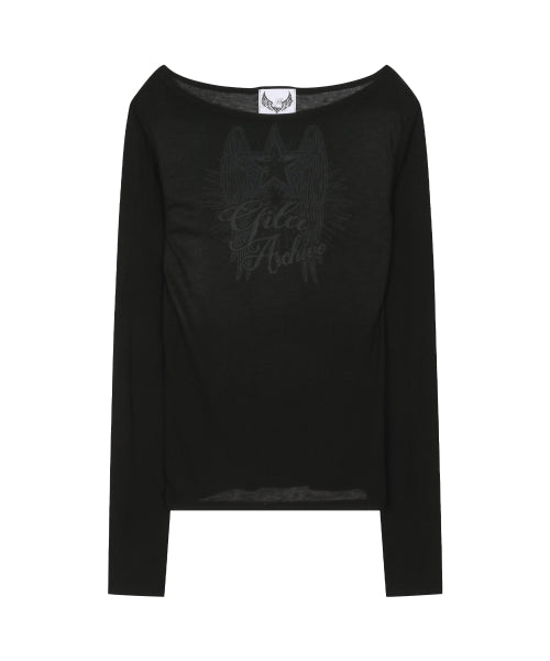 STAR WING SHEER LONG SLEEVE - 4 COLORS BLACK