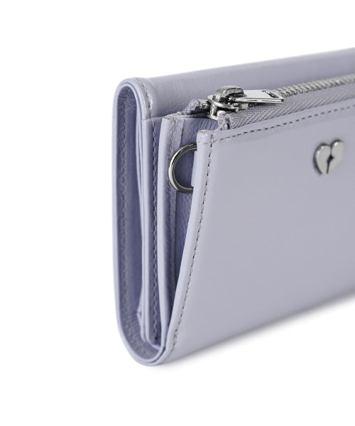 HEARTY ZIPPER WALLET MISTY LAVENDER