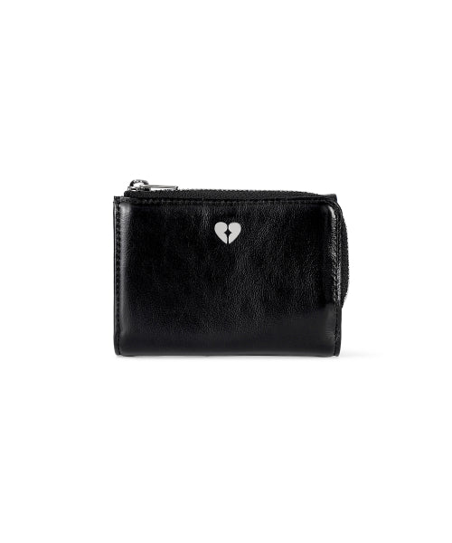 HEARTY ZIPPER WALLET BLACK