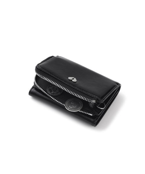 HEARTY ZIPPER WALLET BLACK