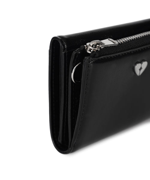 HEARTY ZIPPER WALLET BLACK
