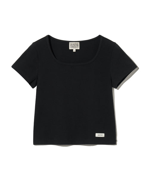 W BASIC CROP TEE - 4 COLORS BLACK