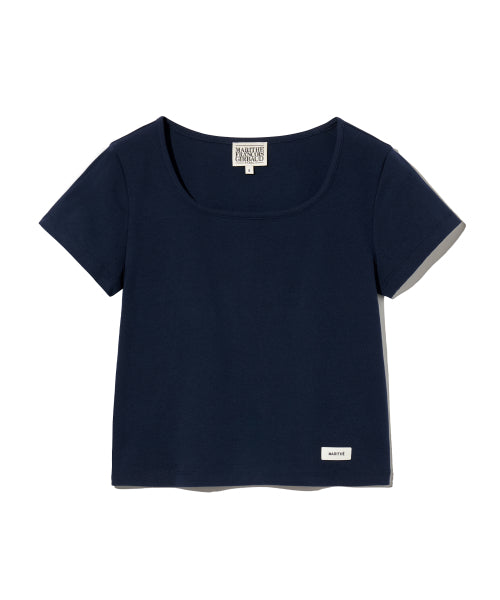 W BASIC CROP TEE - 4 COLORS NAVY