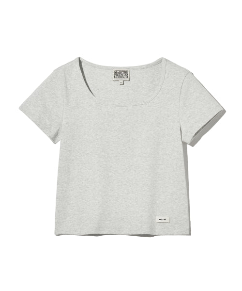 W BASIC CROP TEE - 4 COLORS GREY