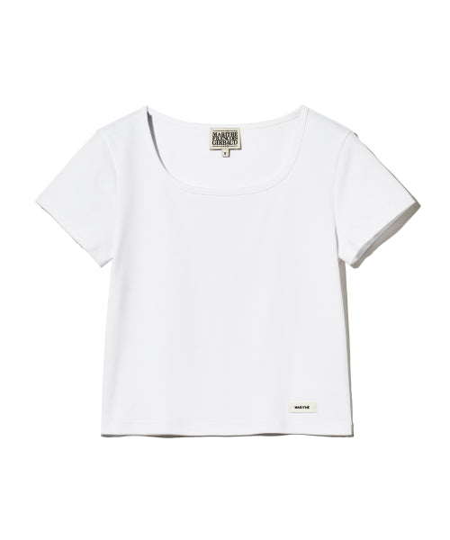W BASIC CROP TEE - 4 COLORS WHITE