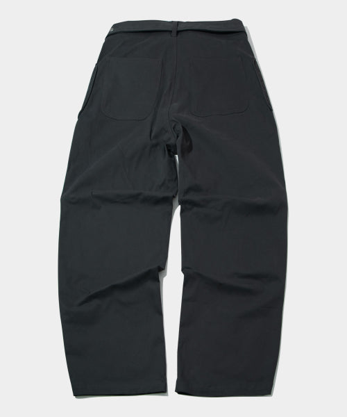 SOFT EASY BELTED POCKET WIDE COTTON PANTS - 2 COLORS BROWN