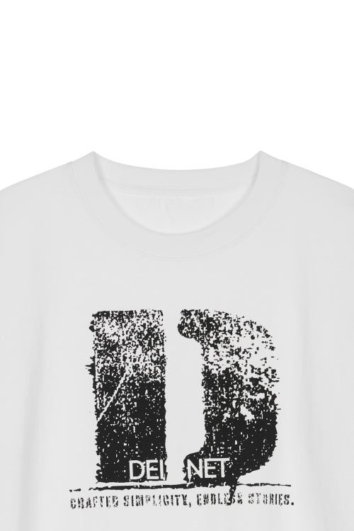D ACCENT CRACK LOGO T SHIRTS - 3 COLORS WHITE