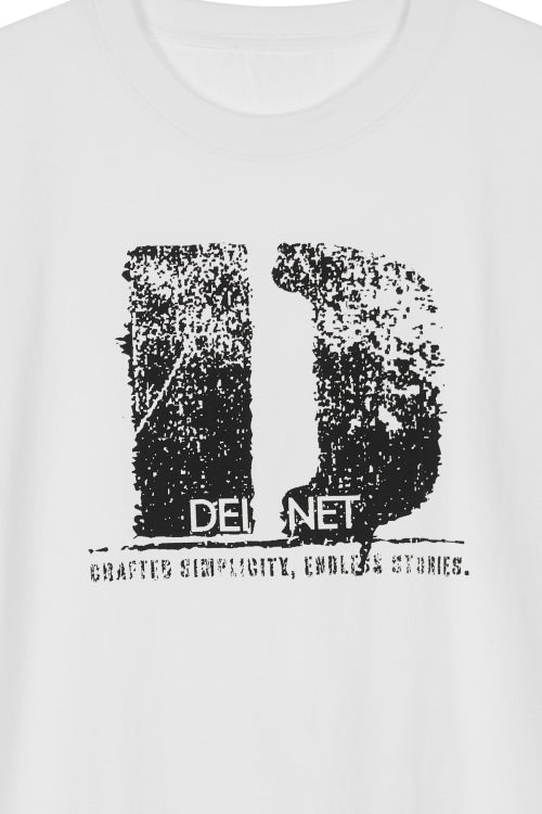 D ACCENT CRACK LOGO T SHIRTS - 3 COLORS WHITE