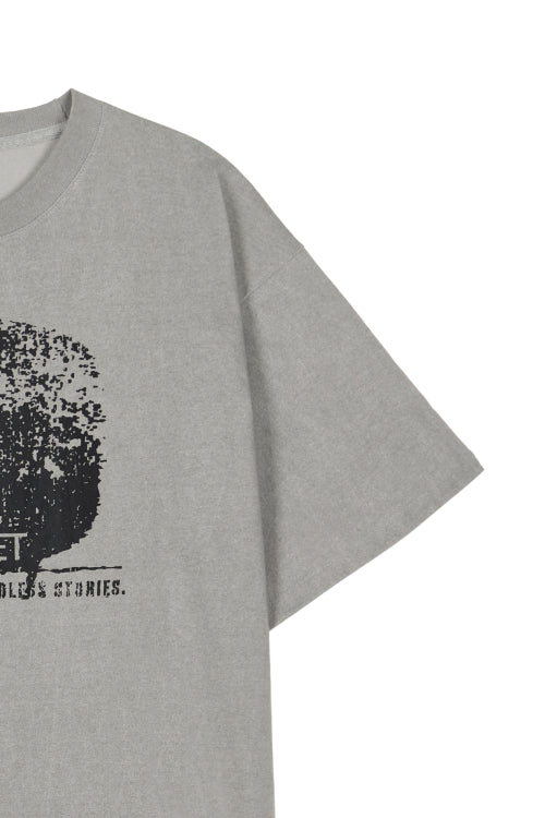 D ACCENT CRACK LOGO T SHIRTS - 3 COLORS GREY