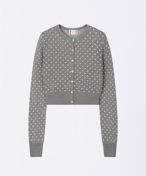 POLKA DOT CARDIGAN BABY - 3 COLORS WHITE