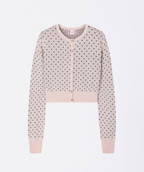 POLKA DOT CARDIGAN BABY - 3 COLORS BROWN