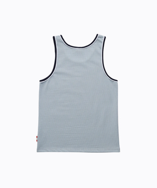 STRIPE DOUBLE BINDING SLEEVELESS - 3 COLORS BLUE