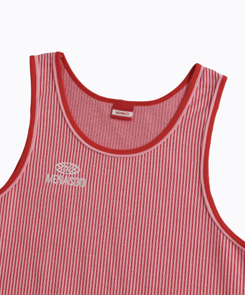 STRIPE DOUBLE BINDING SLEEVELESS - 3 COLORS PINK