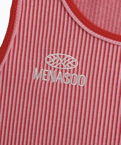 STRIPE DOUBLE BINDING SLEEVELESS - 3 COLORS PINK