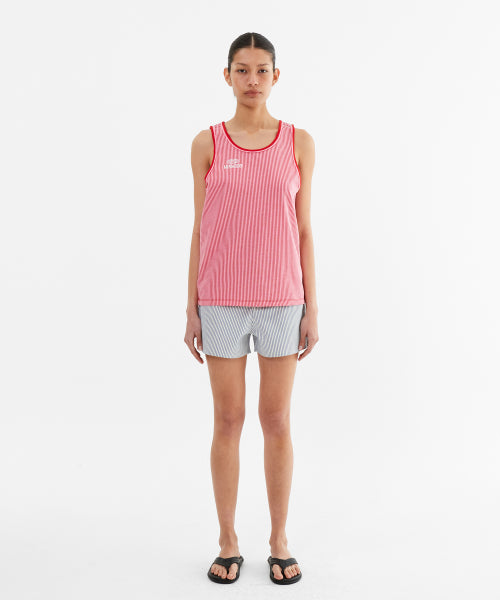 STRIPE DOUBLE BINDING SLEEVELESS - 3 COLORS PINK