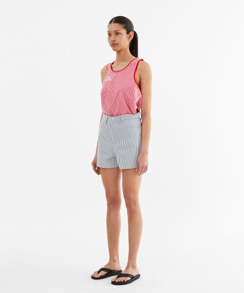 STRIPE DOUBLE BINDING SLEEVELESS - 3 COLORS PINK
