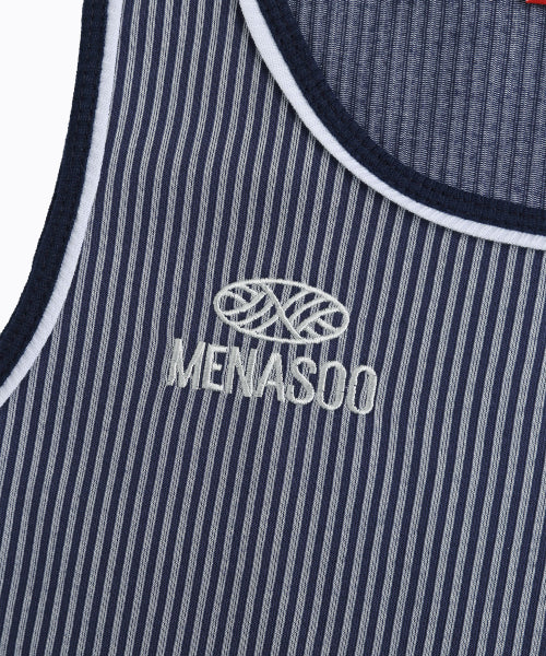 STRIPE DOUBLE BINDING SLEEVELESS - 3 COLORS NAVY