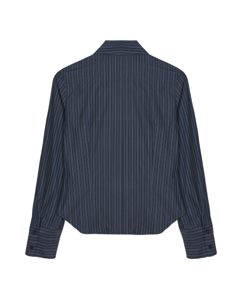 MINIMAL STRIPE LOGO SLIM SHIRT #徐睿知同款! - 2 COLORS CHARCOAL