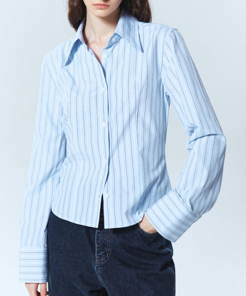 MINIMAL STRIPE LOGO SLIM SHIRT #徐睿知同款! - 2 COLORS AS SHOWN