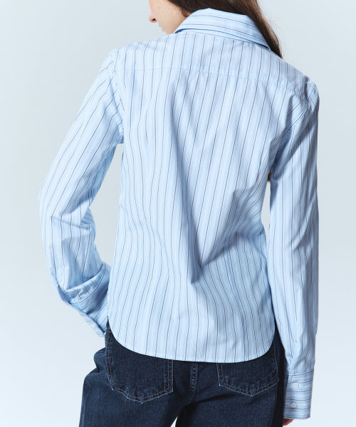 MINIMAL STRIPE LOGO SLIM SHIRT #徐睿知同款! - 2 COLORS AS SHOWN