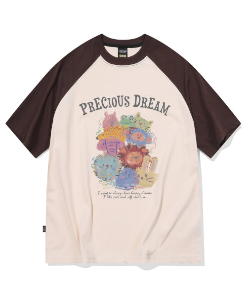 PRECIOUS RAGLAN SHORT SLEEVE TEE - 2 COLORS BROWN