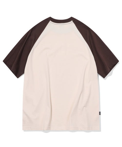 PRECIOUS RAGLAN SHORT SLEEVE TEE - 2 COLORS BROWN