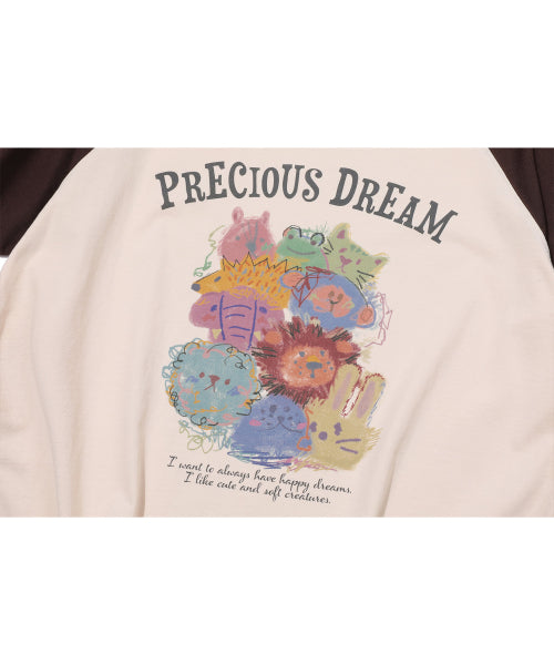PRECIOUS RAGLAN SHORT SLEEVE TEE - 2 COLORS BROWN