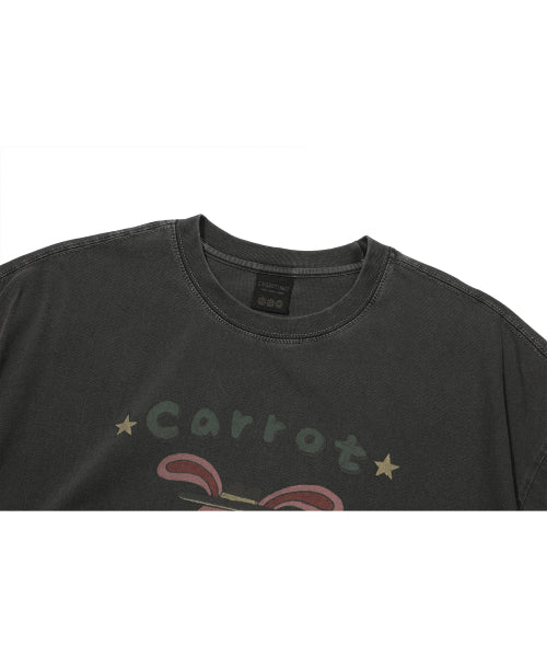 HOPPY PIGMENT SHORT SLEEVE TEE - 3 COLORS SMOKE BLACK