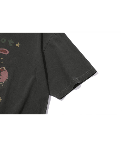 HOPPY PIGMENT SHORT SLEEVE TEE - 3 COLORS SMOKE BLACK