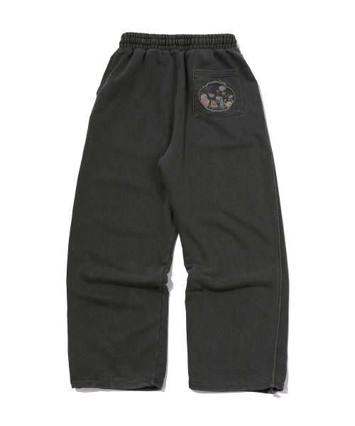 HAPPY DAY POCKET PIGMENT SWEATPANTS SMOKE BLACK