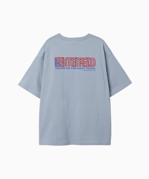 SQUARED HEARTTRACK GRAPHIC T SHIRT - 5 COLORS BLUE