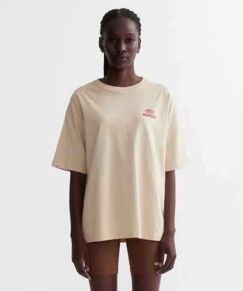 SQUARED HEARTTRACK GRAPHIC T SHIRT - 5 COLORS OATMEAL