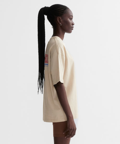 SQUARED HEARTTRACK GRAPHIC T SHIRT - 5 COLORS OATMEAL
