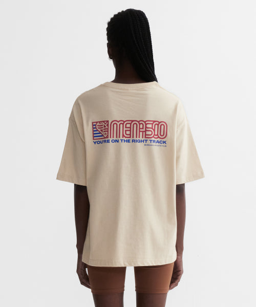 SQUARED HEARTTRACK GRAPHIC T SHIRT - 5 COLORS OATMEAL