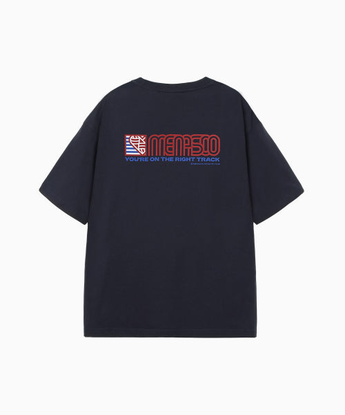 SQUARED HEARTTRACK GRAPHIC T SHIRT - 5 COLORS NAVY