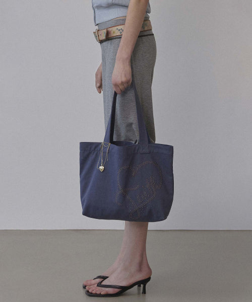 FAITH RHINESTONE ECO BAG WASHED NAVY