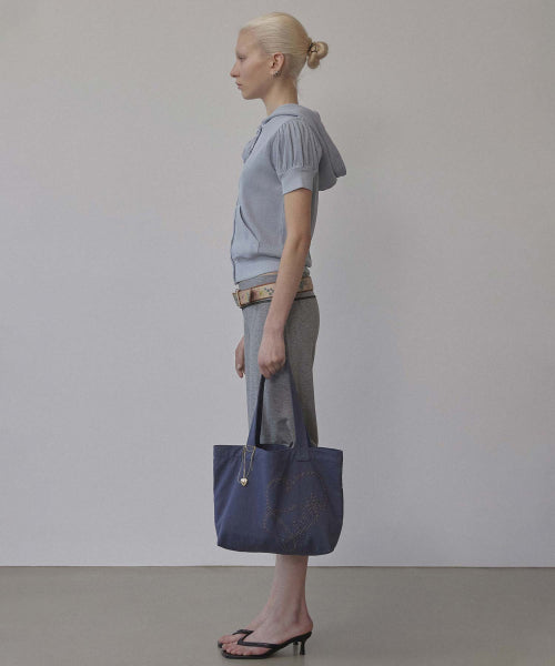 FAITH RHINESTONE ECO BAG WASHED NAVY
