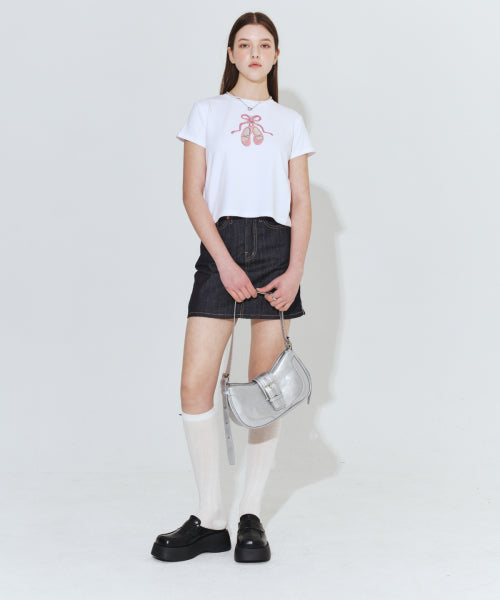 RIBBON T-SHIRT - 2 COLORS WHITE