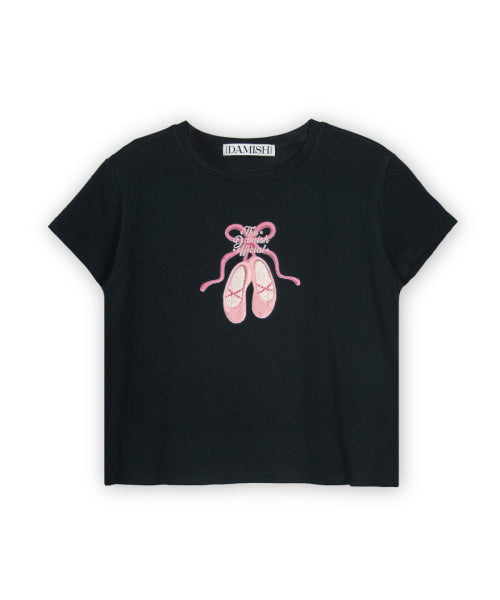 RIBBON T-SHIRT - 2 COLORS BLACK