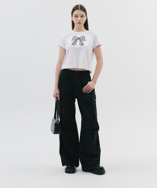 RIBBON T-SHIRT - 2 COLORS WHITE